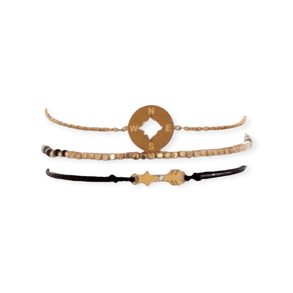 new Loren Olivia ➪ aso Free People FP ➪ 14KGP Boho Arrow Bracelet 3 Piece Set ➪ - Picture 5 of 14